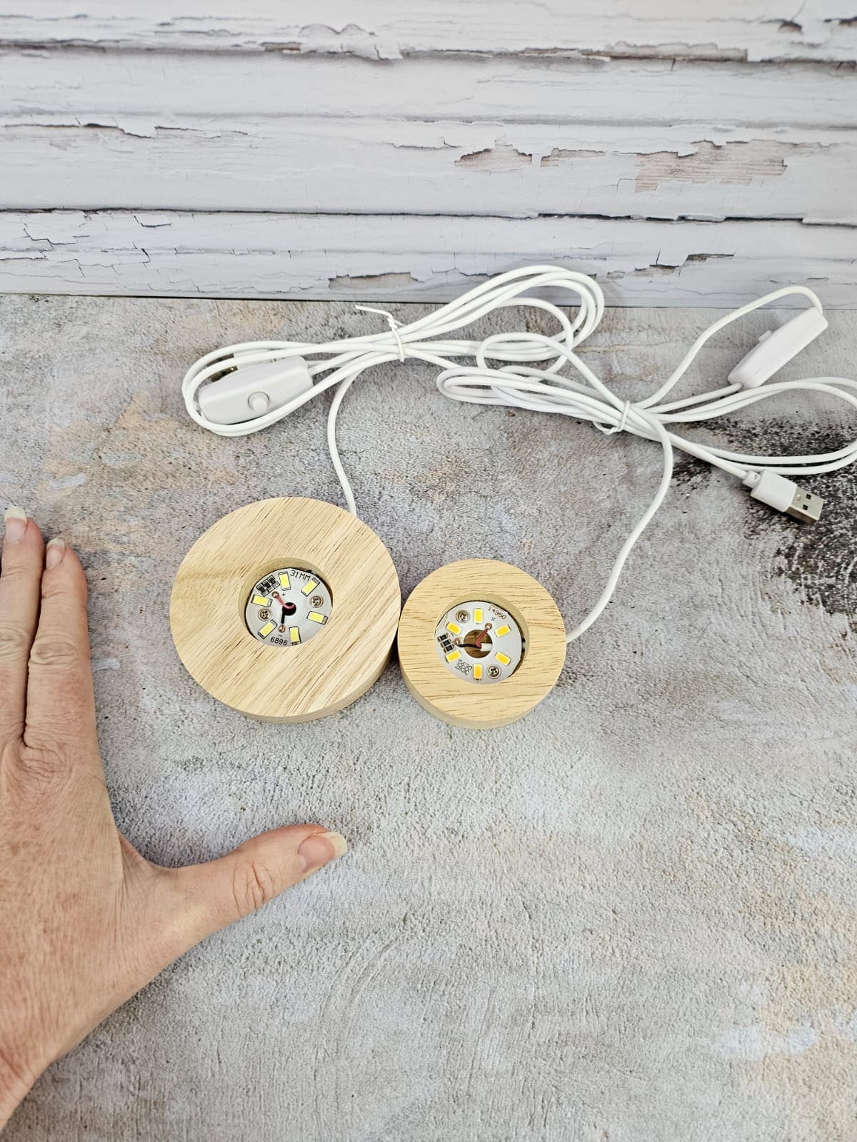 Resin & Epoxy : Wooden Base Round Lights