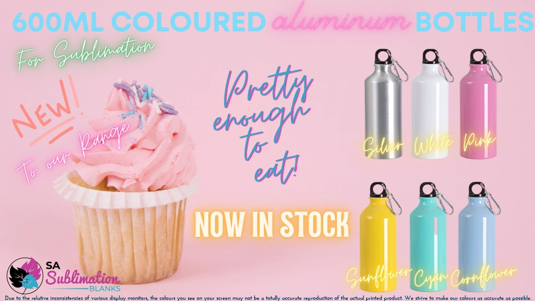Sublimation Blanks : 20oz Candy Coloured Aluminum Bottles