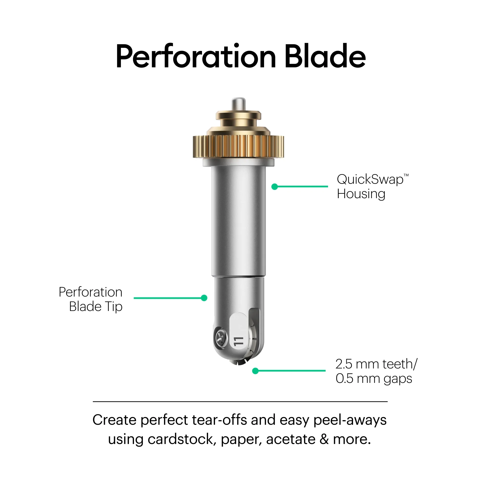 2006706 - Cricut Maker Perforation Blade Tip  Basic Perforation Blade  2 5 mm teeth / 0 5 mm gap