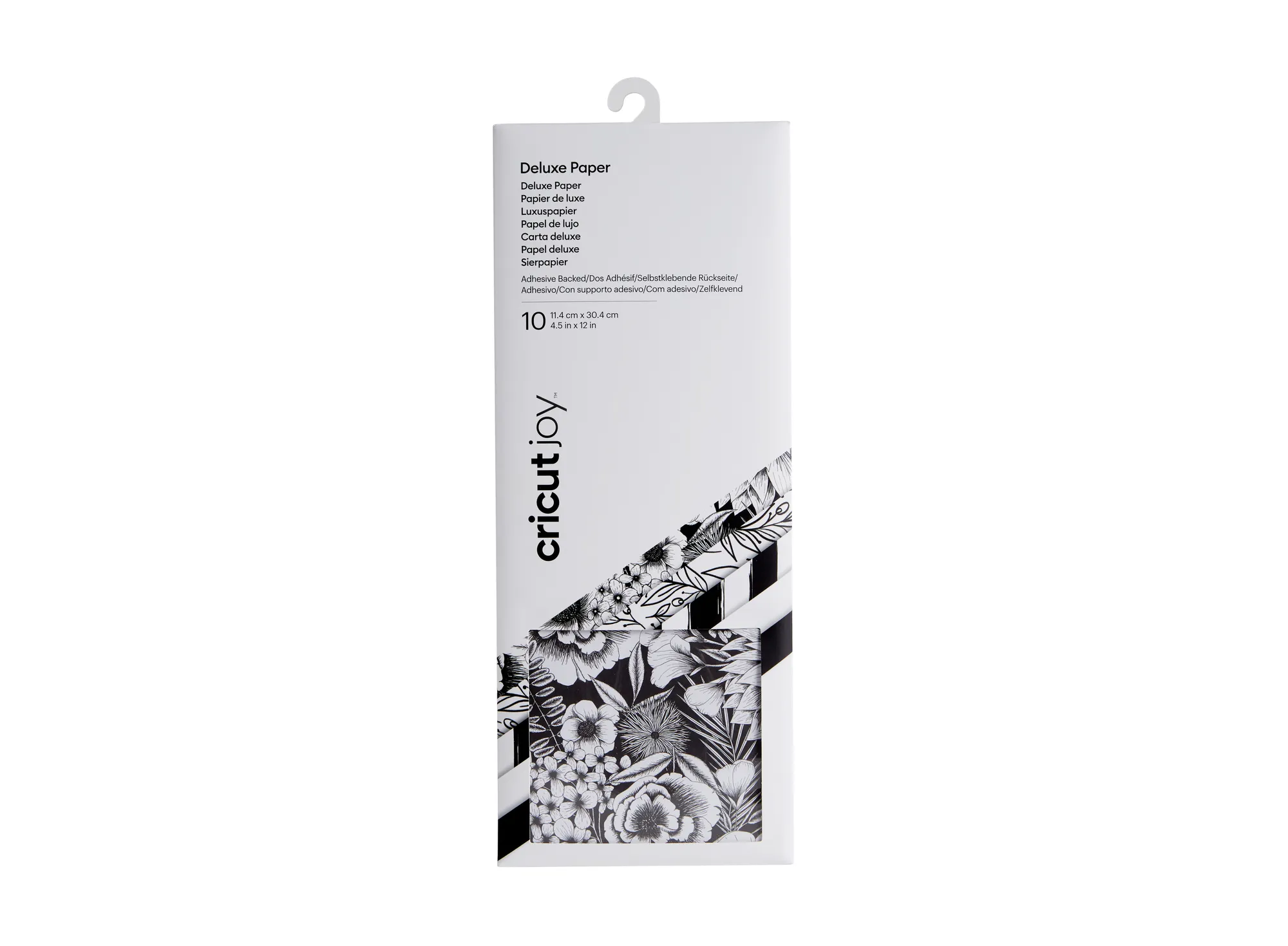 2008049 : Cricut Joy Adhesive Backed Deluxe Paper 10 : Sheets (Black And White Botanicals) (Joy)