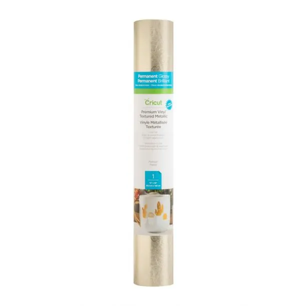 85894803 0790709255 2007742 - Cricut Premium Vinyl perm 30 5 cm x 122 cm (Textured Metallic Platinum)