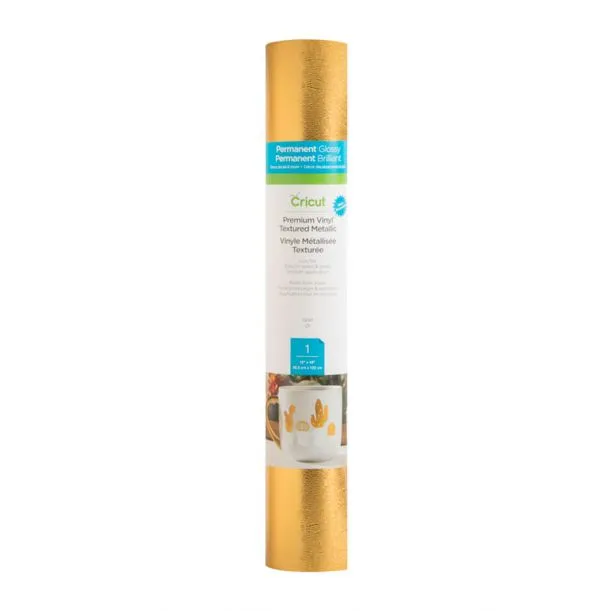 85894875 2954416177 2007741 - Cricut Premium Vinyl perm 30 5 cm x 122 cm (Textured Metallic Gold)