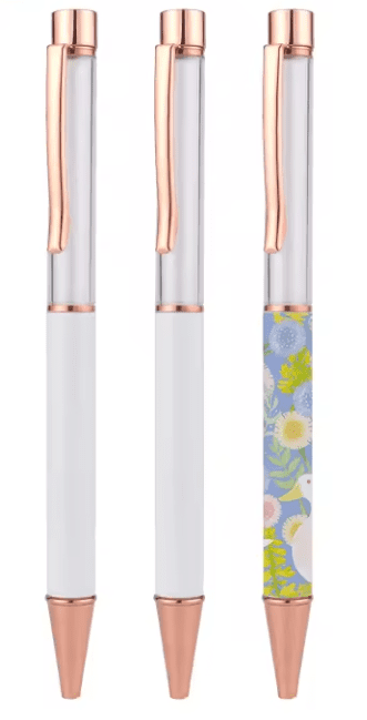 Sublimation Blanks : Snow Globe Pens (Silver & Rosegold)