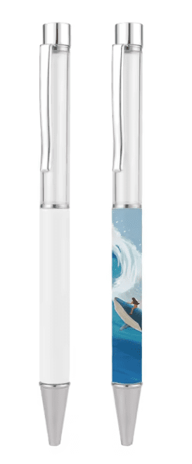 Sublimation Blanks : Snow Globe Pens (Silver & Rosegold)