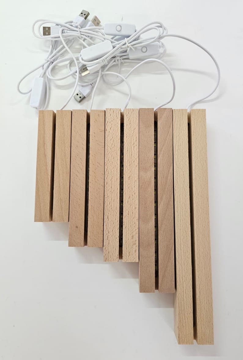 Resin & Epoxy : 3D Rectangular USB LED Wooden Base Lights/Lamps