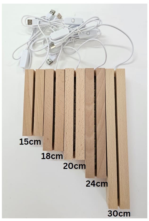 Resin & Epoxy : 3D Rectangular USB LED Wooden Base Lights/Lamps