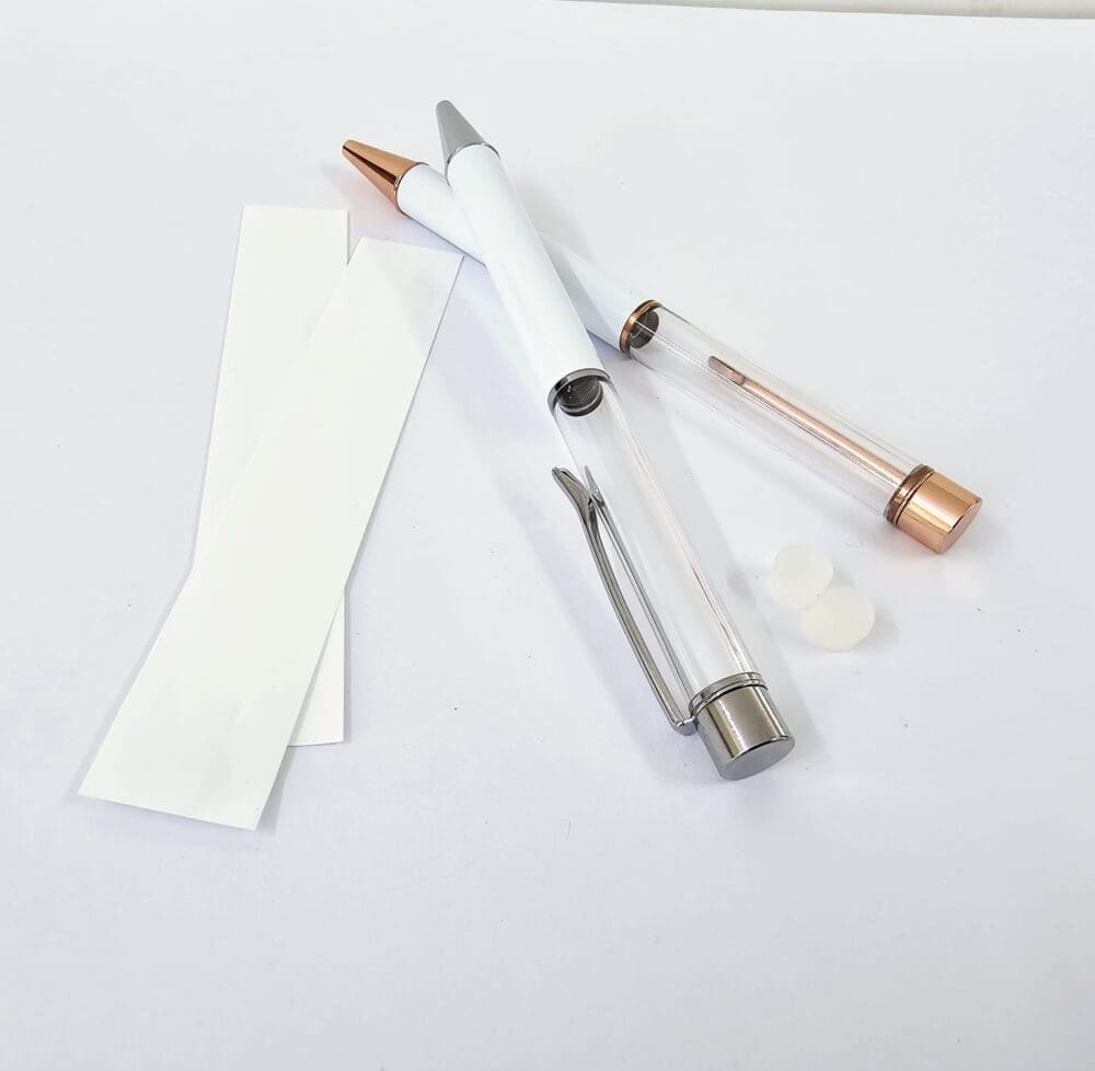 Sublimation Blanks : Snow Globe Pens (Silver & Rosegold)