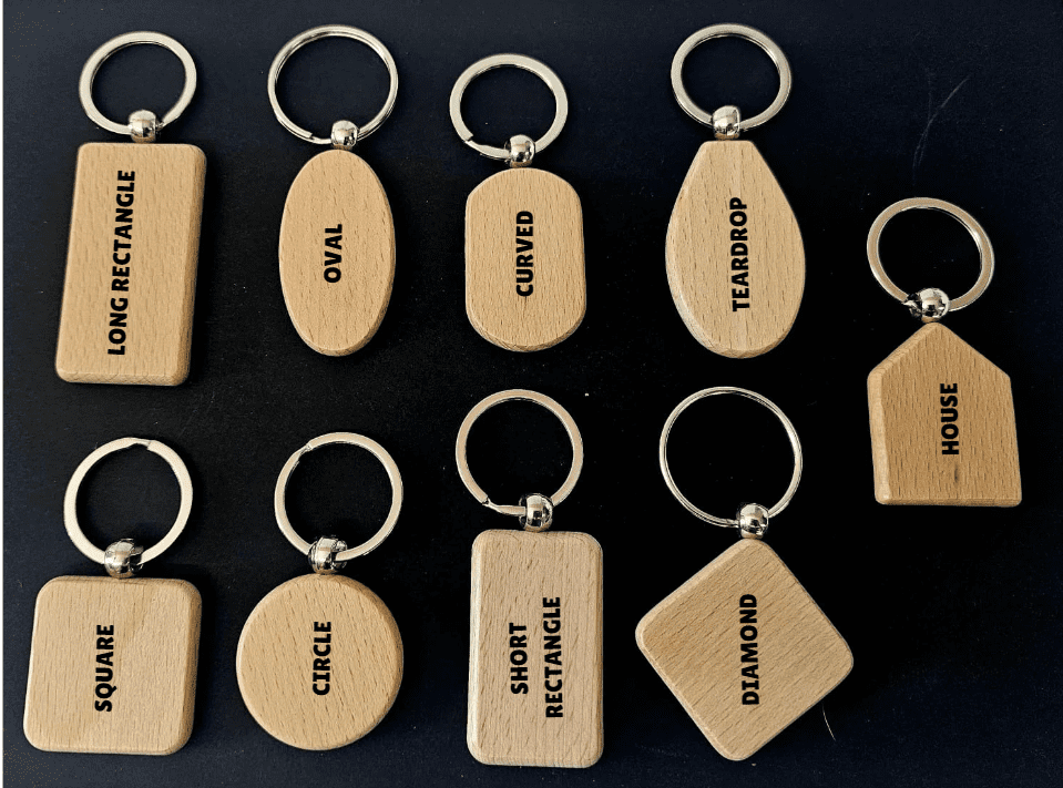 Wooden Names Bamboo Wooden Keyrings for Engraving