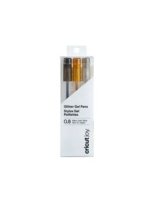 2008070 - Cricut Joy Medium Point Gel Pen Set 3-pack (Glitter Black  Gold  Silver)