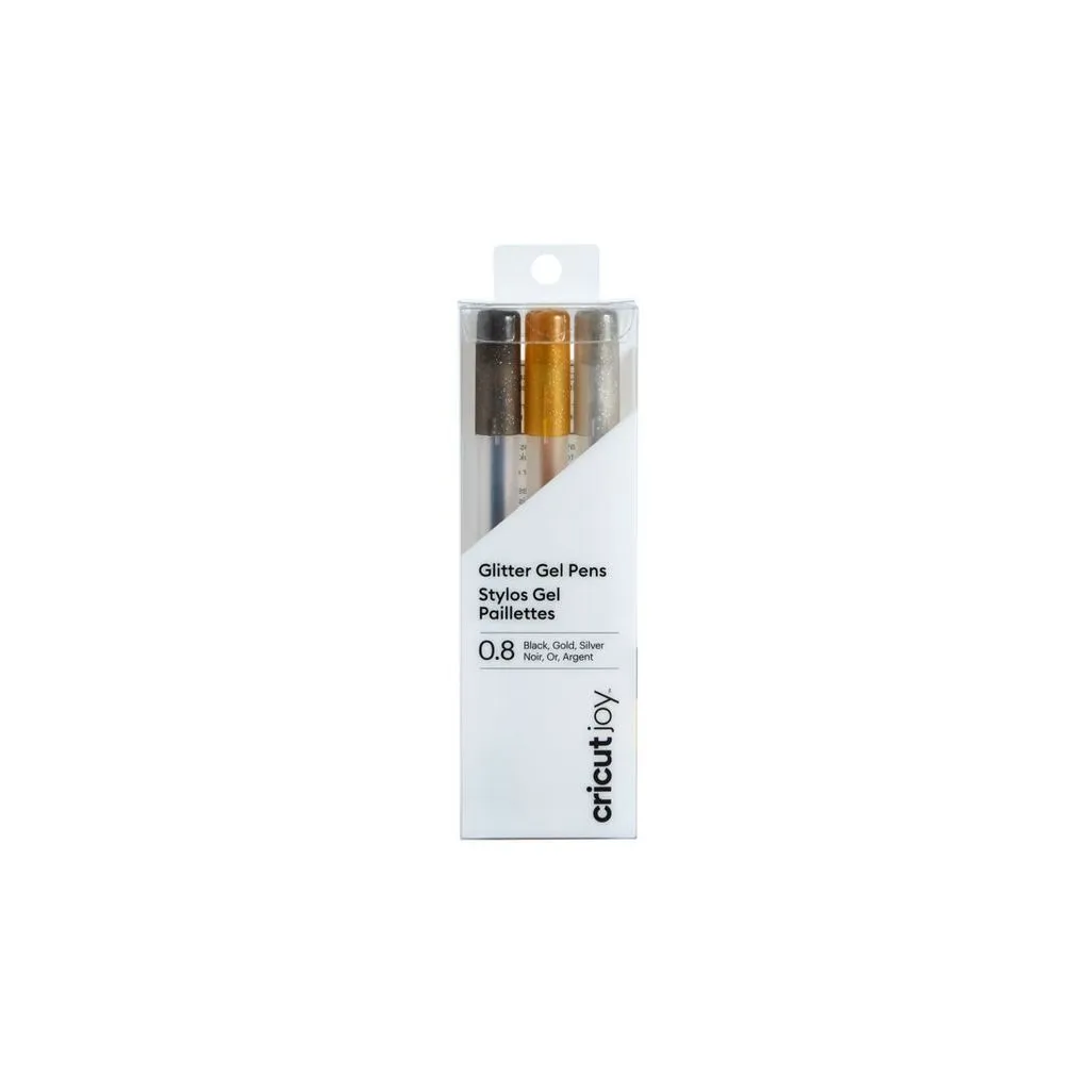 2008070 - Cricut Joy Medium Point Gel Pen Set 3-pack (Glitter Black  Gold  Silver)