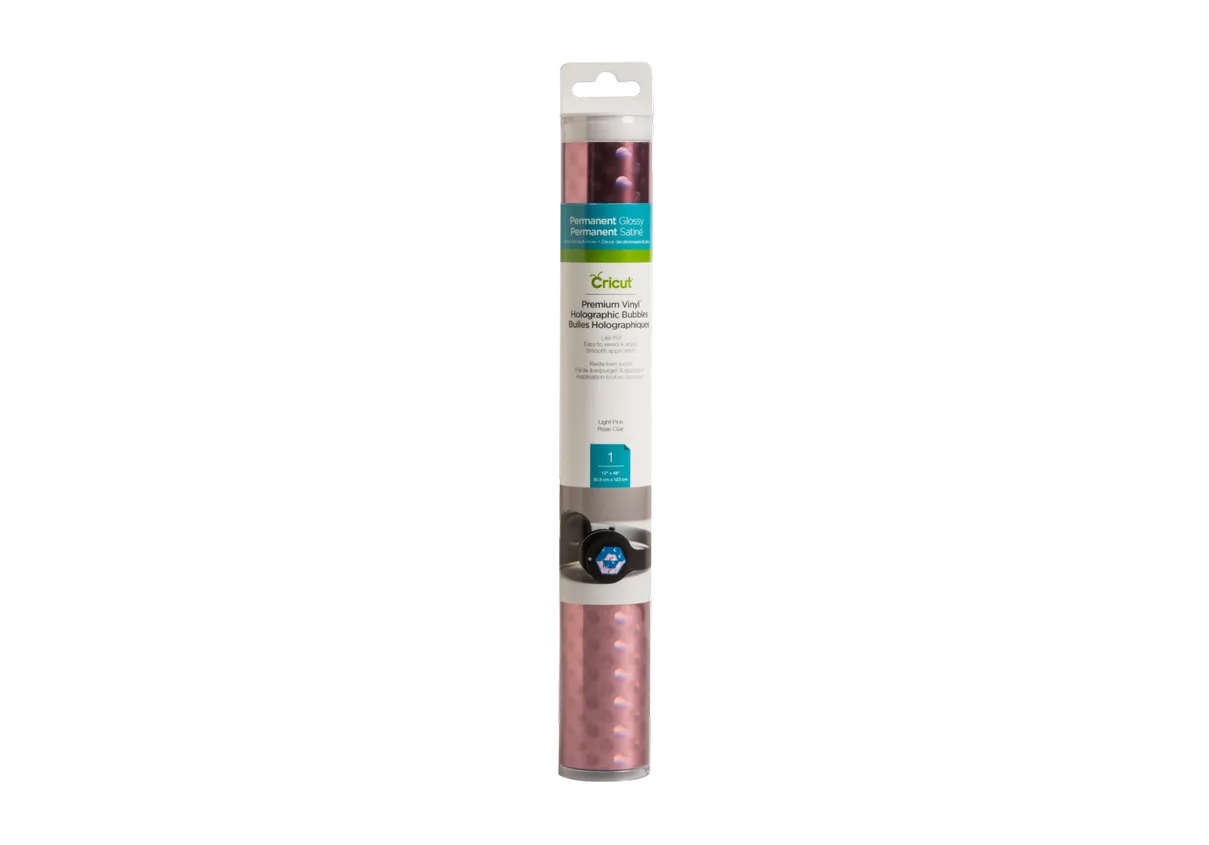 2006554 : Cricut Premium Vinyl Holo Bubbles Light Pink 12X48 (Maker / Explore)