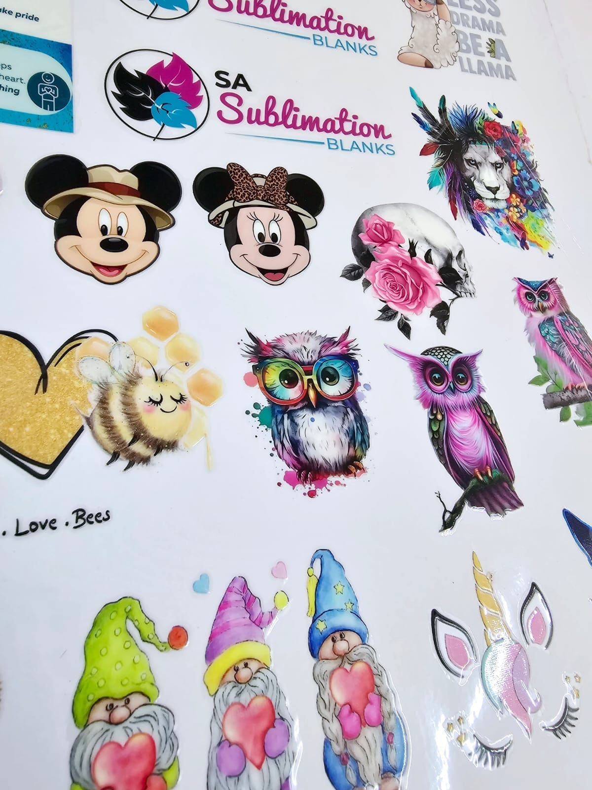 3D UV DTF Stickers : A5, A4 or A3 Customised Stickers (Gang Sheet Creator2)