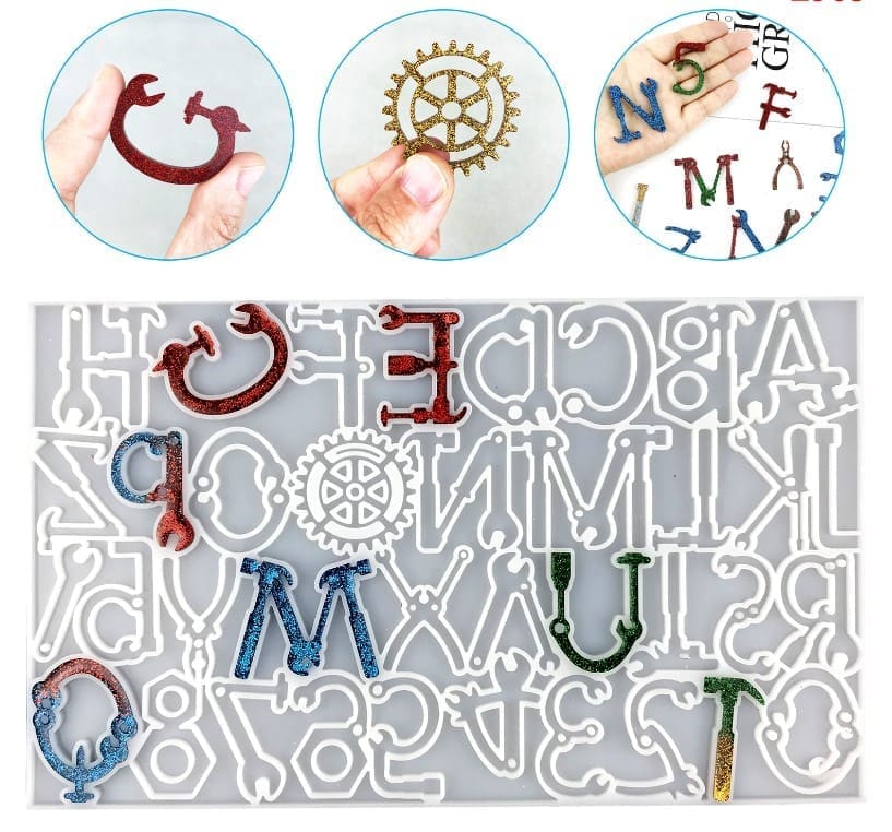 Resin & Epoxy : Alpha Tool Shaped Keychain Silicone Mould