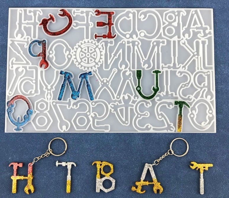 Resin & Epoxy : Alpha Tool Shaped Keychain Silicone Mould