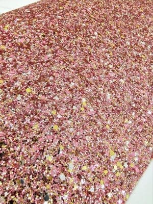 Faux Leather : 1 Piece Rose Gold Glitter Chunky 2 (FL42-SS)
