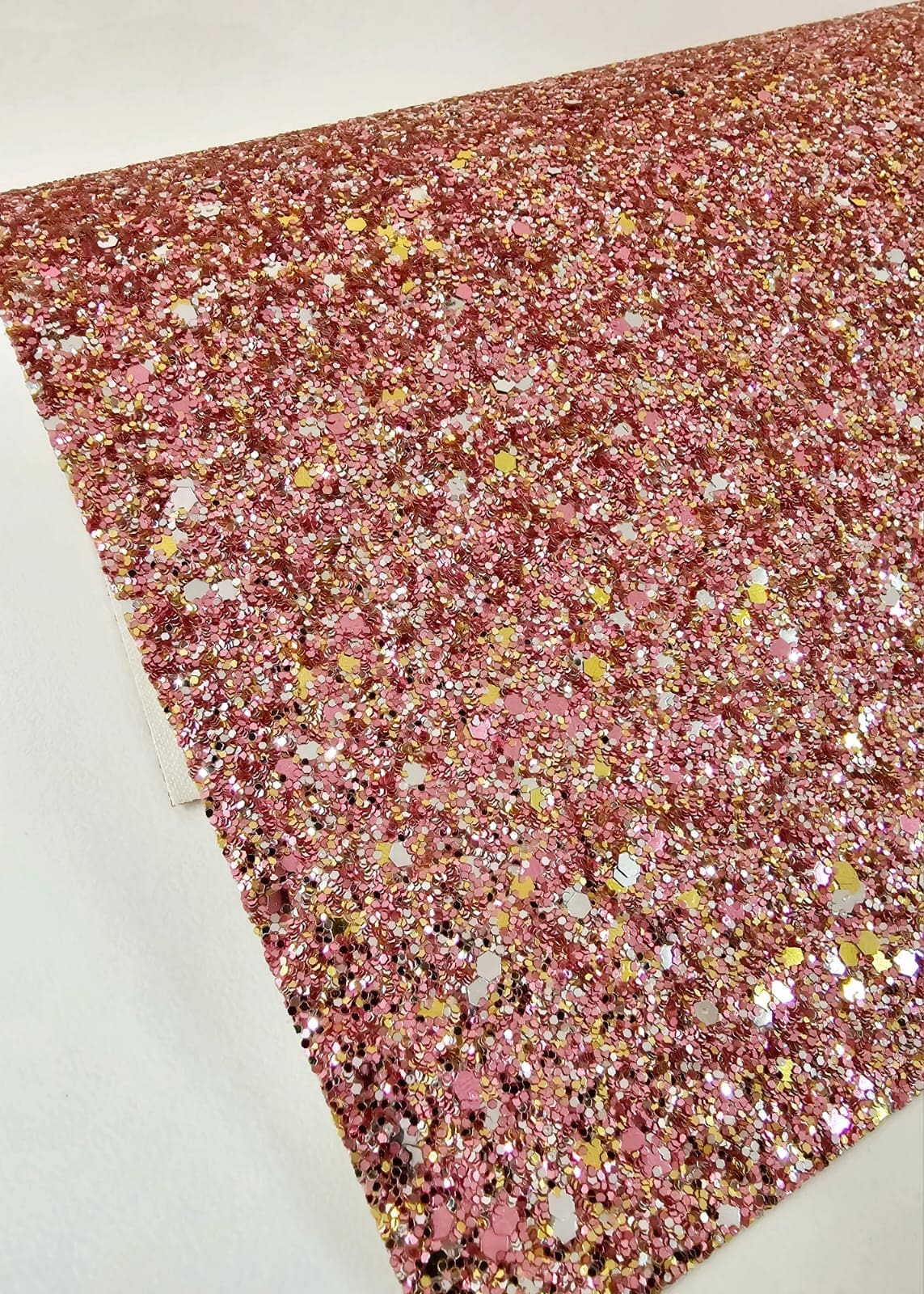 Faux Leather : 1 Piece Rose Gold Glitter Chunky 2 (FL42-SS)