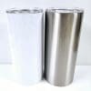15oz Flat Bottom Sublimation Blanks : 15oz Straight Flat Bottom Tumbler (White & Silver)
