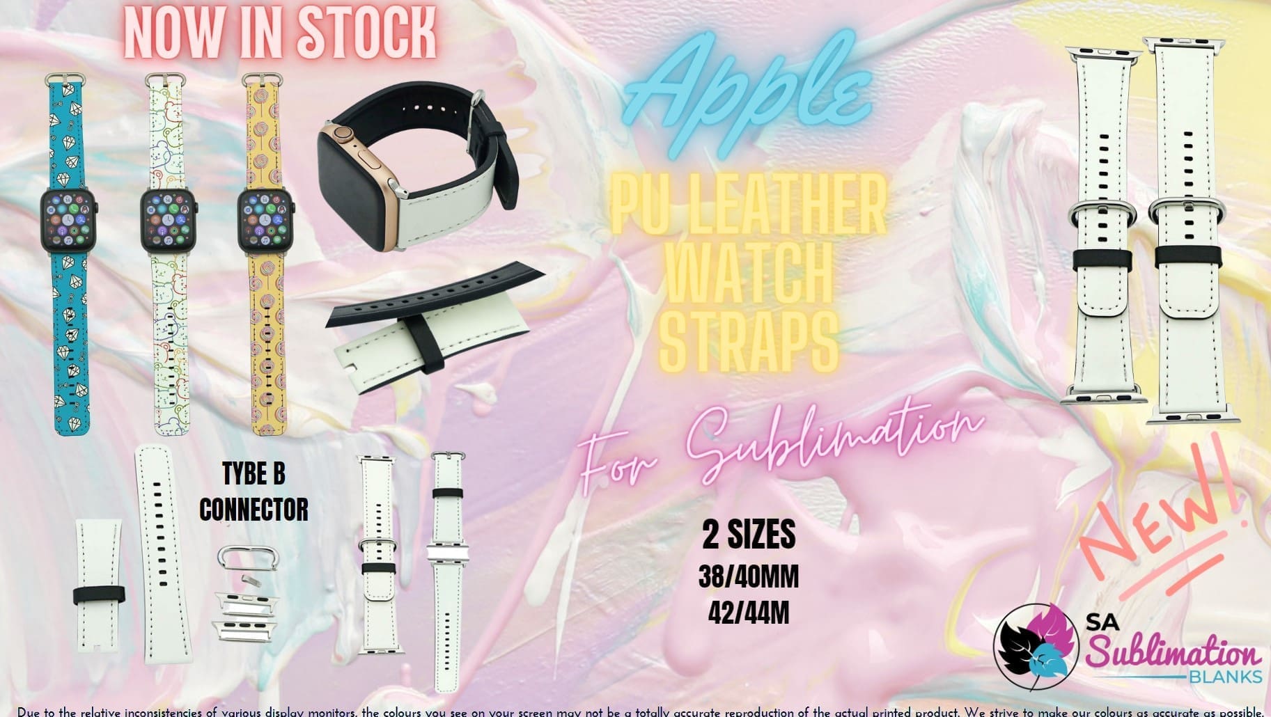 Sublimation Blanks : PU Leather Apple Watch Straps