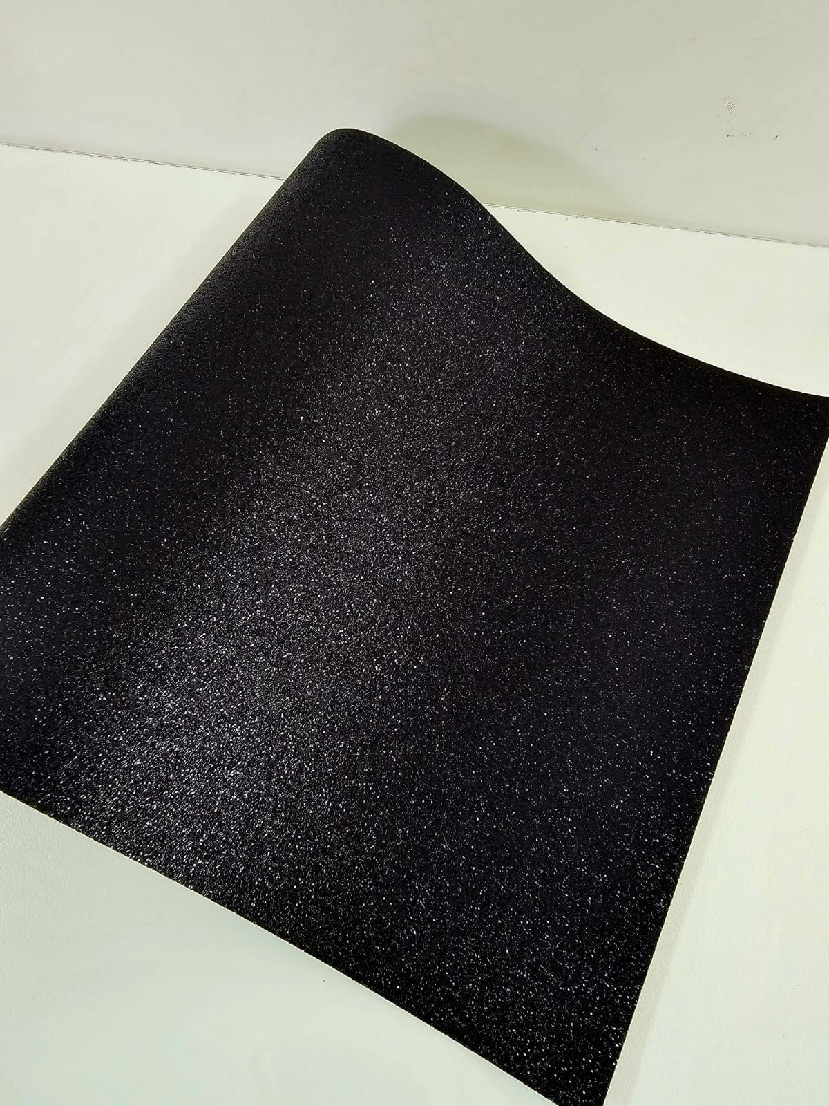 Faux Leather : 1 Piece Fine Glitter Black
