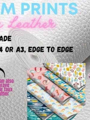 Direct UV Print : Direct to Litchi Faux Leather : A4 Sheets (Pack of 5) : Dusty Blue