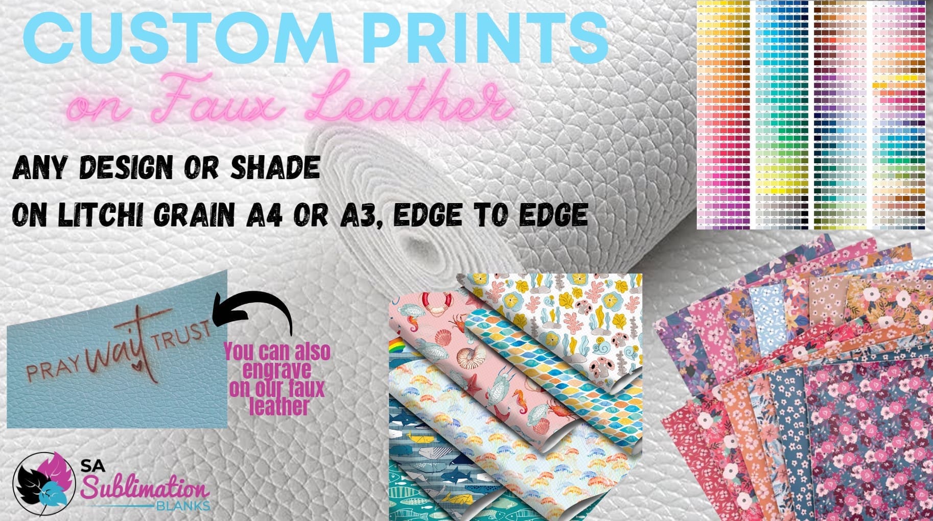 FauxLeather Custom prints3 Faux Leather : Print on Demand Your Design or Shade