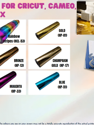 Art & Crafts : Transfer Foil Sheets Cricut, Cameo, Brother & Sizzix Craft Cutters (A4, Pack of 5)