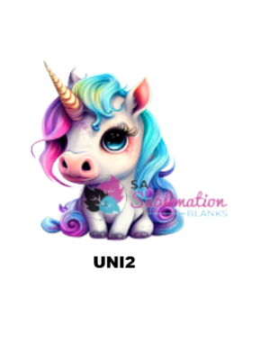 3D UV Stickers : Pretty Cute Unicorn Sticker (Code UN2)