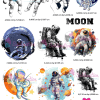 3D UV Stickers : Astronaut Themed A4 Sheet (Code ASTRO1)