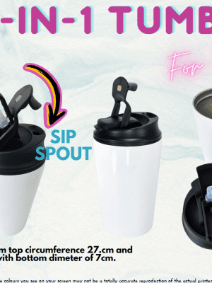 Sublimation Blanks : 14oz White 2 in 1 Tumbler