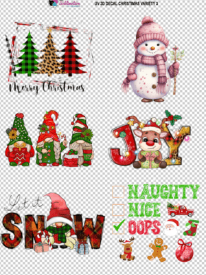 3D UV Stickers : A4 Christmas Variety Sheet 3