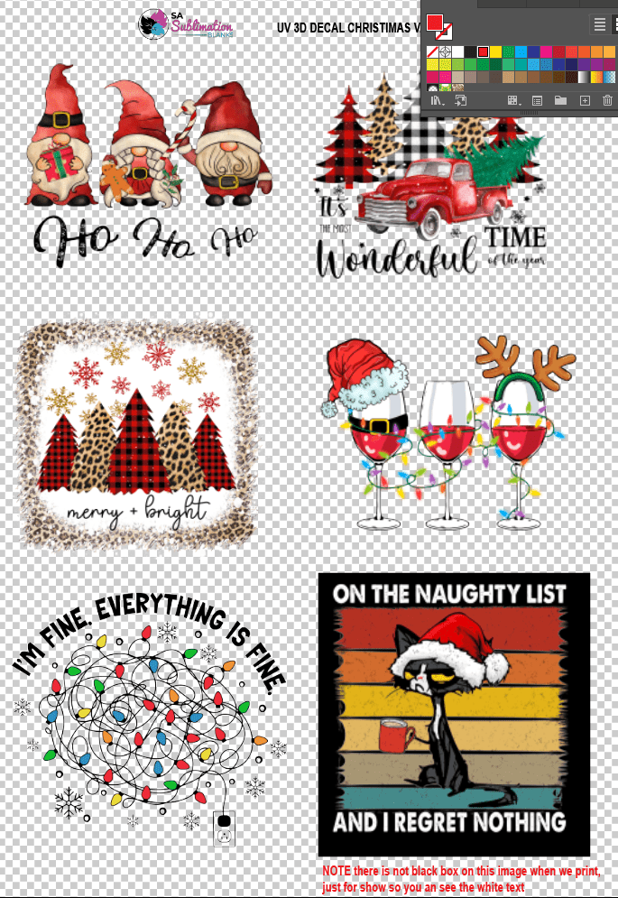 3D UV Stickers : A4 Christmas Variety Sheet 4