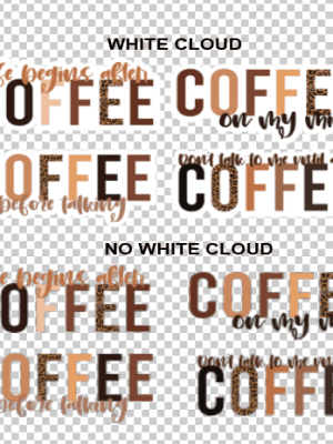 3D UV Stickers : Coffee Themed 4 Sticker Combo (Code Coff1)