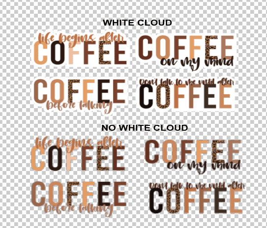 3D UV Stickers : Coffee Themed 4 Sticker Combo (Code Coff1)