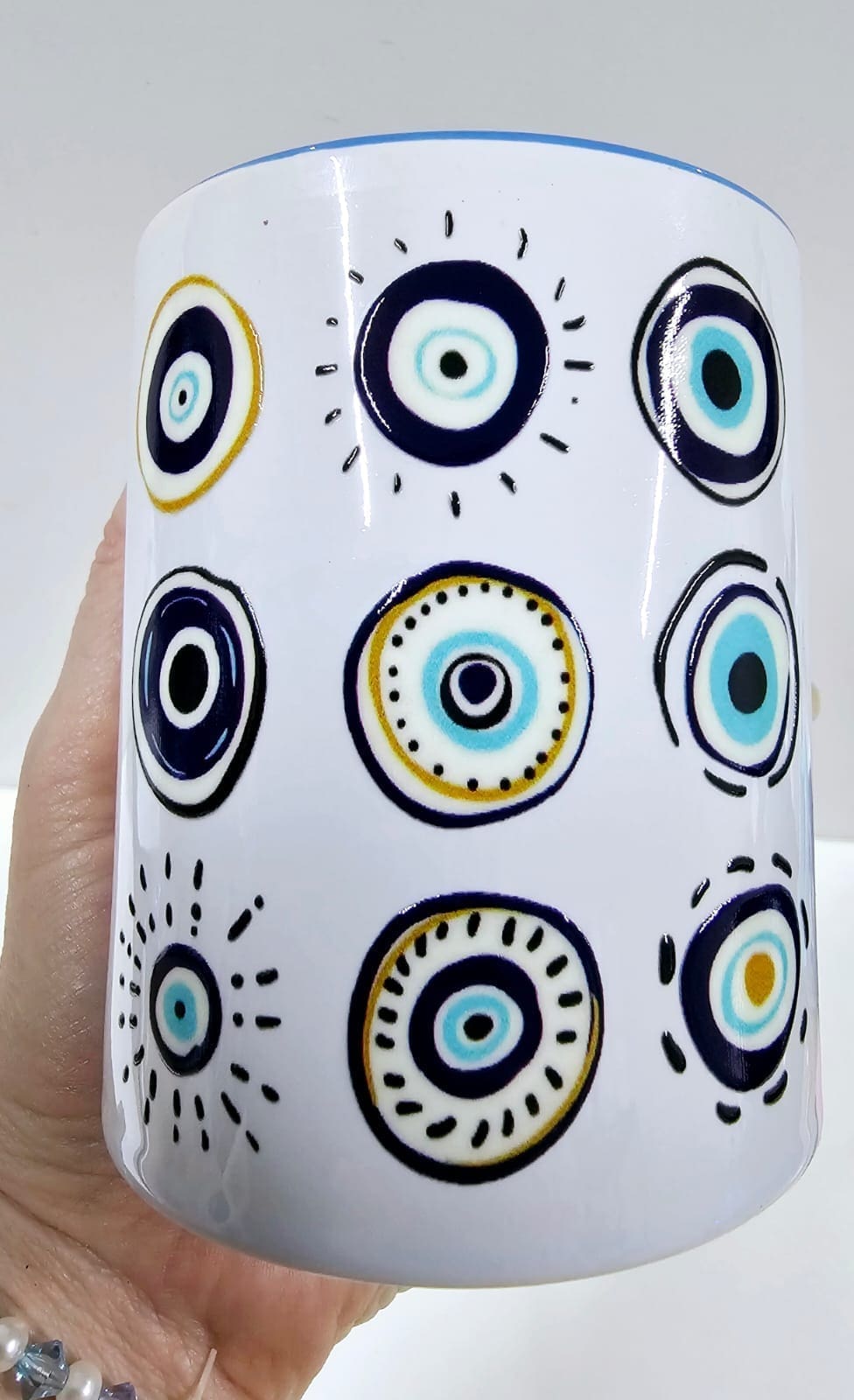 3D UV Stickers : A4 Evil Eye Greek Themed Stickers (EE1)