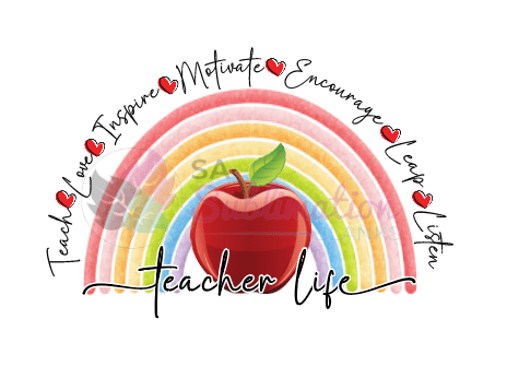 RainbowTeacher_TEA2_web2 3D UV Stickers : A4 “Loved Beyond Measure” Floral Christian Cross Design (LBM) - 6 Colour Variations