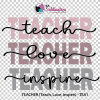 3D UV Stickers : TEACHER (Teach, Love, Inspire) - TEA1
