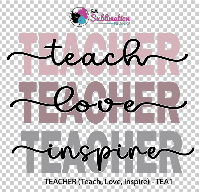 3D UV Stickers : TEACHER (Teach, Love, Inspire) - TEA1