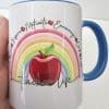 3D UV Stickers : Teacher Life Rainbow Apple Combo for Mug & Rectangle Acrylic Keychain (TEA2)