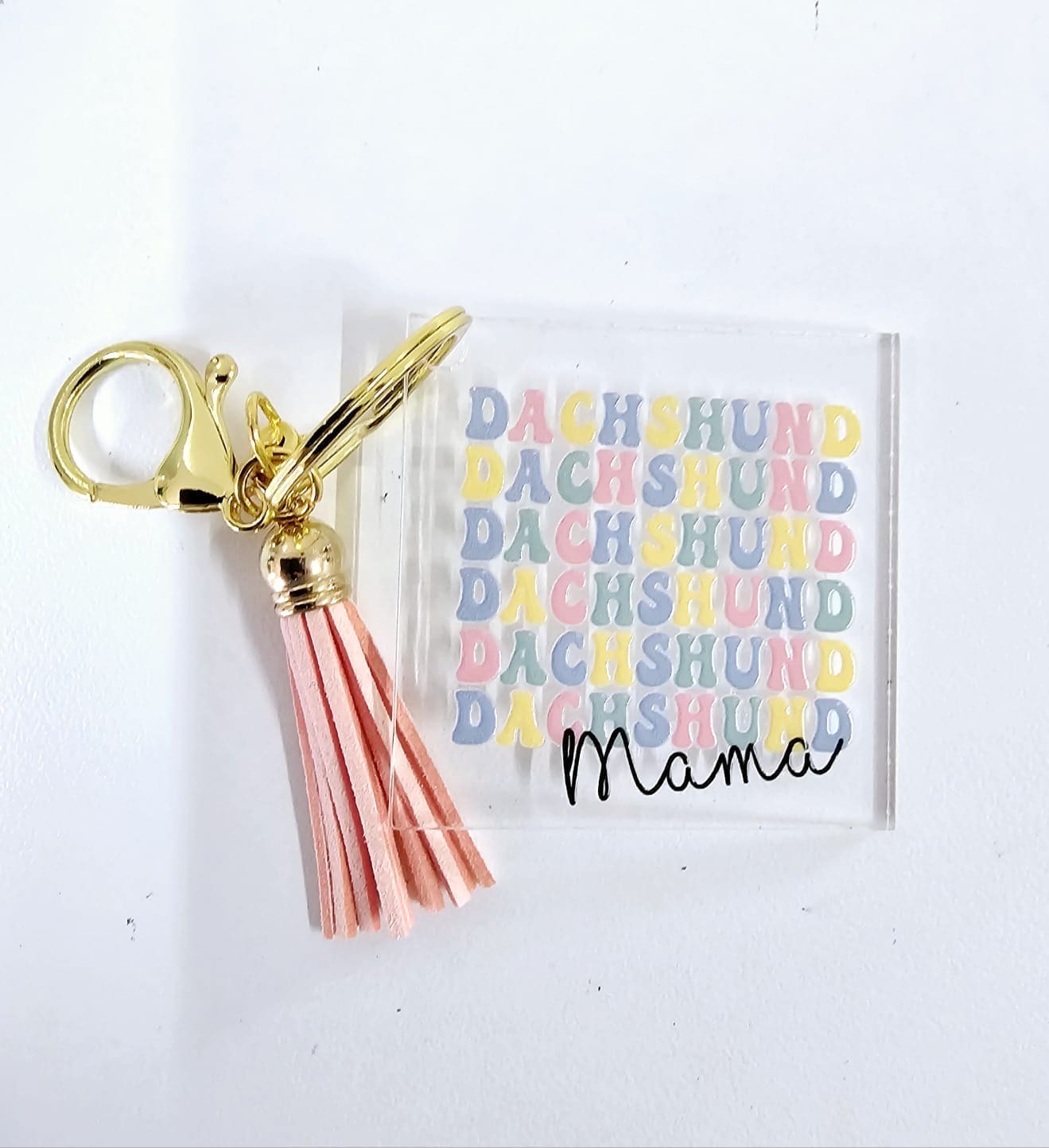 Daschund mama Pet1_b 3D UV Stickers : Dachshund Mama Combo Options for Mug & Square Acrylic Keychain (PET1)
