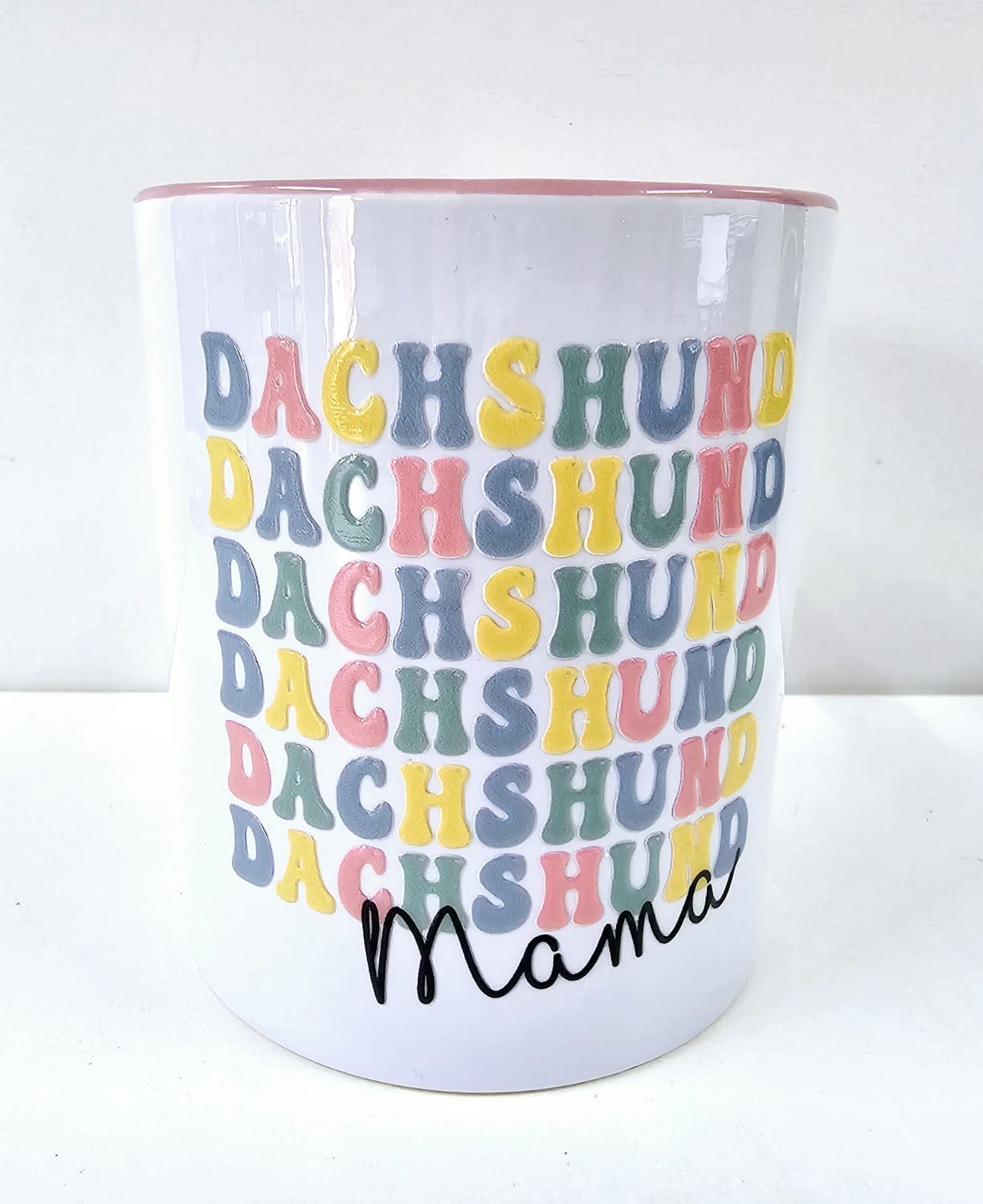 Daschund mama Pet1_d 3D UV Stickers : Dachshund Mama Combo Options for Mug & Square Acrylic Keychain (PET1)