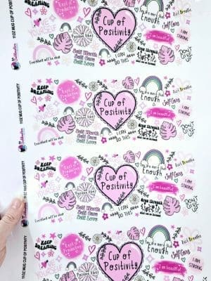UV 11oz 3D UV Stickers : A4 “Loved Beyond Measure” Floral Christian Cross Design (LBM) - 6 Colour Variations