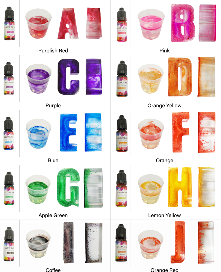 Resin Supplies : 24color 10ml Alcohol Ink Diffusion Resin Pigment Set