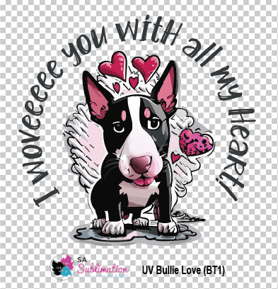 3D UV Stickers : Bullie Love UV Sticker I Woveeeee you with all my heart (BT1)
