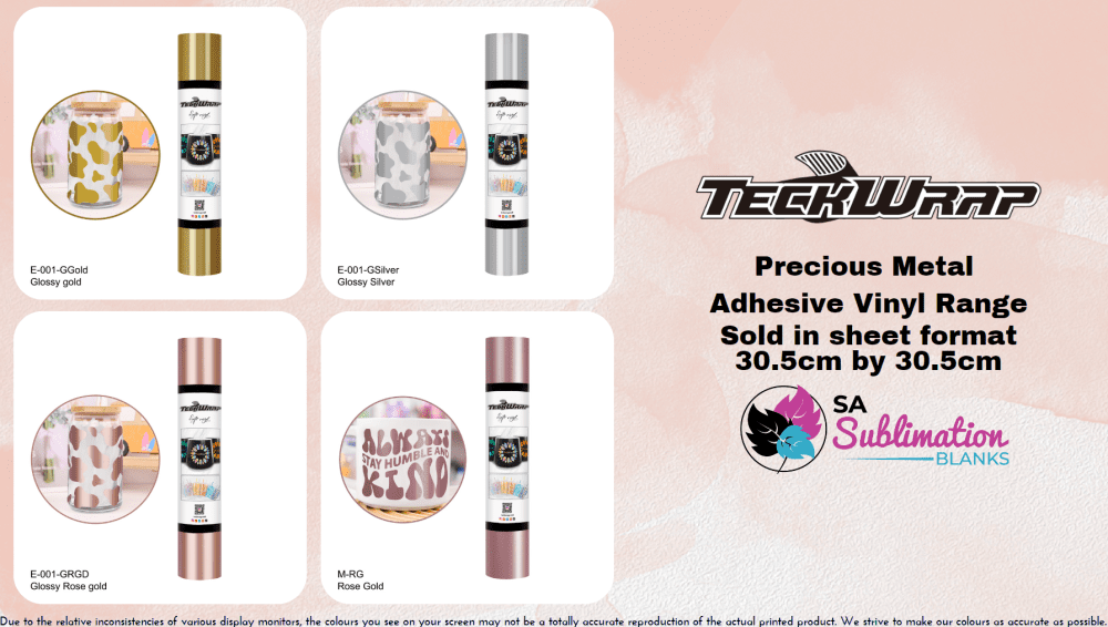Teckwrap : Permanent Precious Metal (Gold, Silver & Rose Gold) (30 by 30cm)