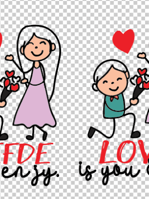 3D UV Stickers : Valentine Love is you & me / Liefde is ek en jy (VT3)