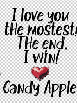 3D UV Stickers : Valentine/Love themed "I love you the mostest. The end. I win!'' (VT2)