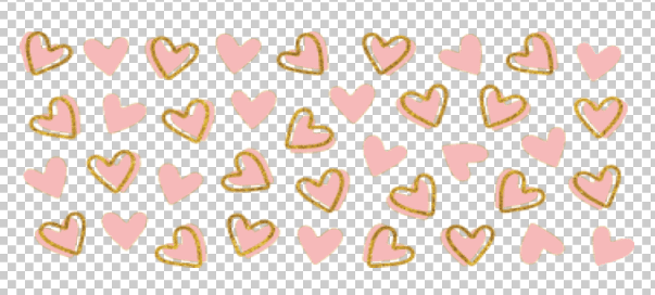 3D UV Stickers : Pink & Gold Heart Wrap (11oz Mug, 12oz, 16oz Libbey/Cola Glass VT4)