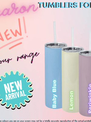 Sublimation Blanks : 20oz Straight Macaron Coloured Tumblers for Sublimation
