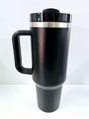 UV Sticker, Adhesive Vinyl or Engraving : 40oz Matte Black Tumblers (Stanley Dupe)