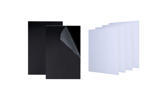 BLACK WHITE Laser Acrylic Blanks : BLACK & WHITE A6, A5, A4, A3, A2, A1 Sheets (3mm)